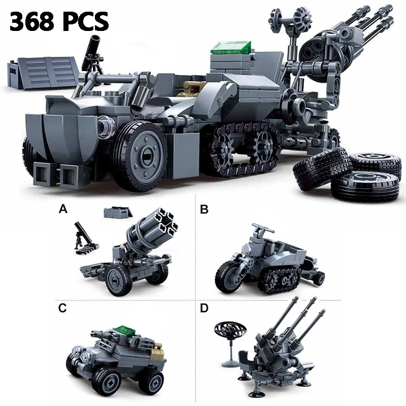 Конструктор Lego WW2 военный Pazer Tank армейский автомобиль самолеты самолет
