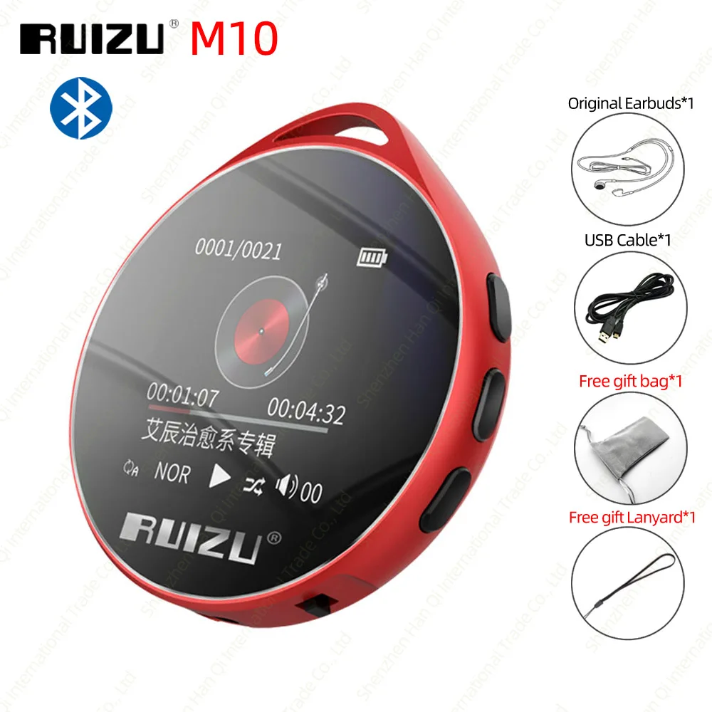 Ruidu M10 Bluetooth MP3 плеер 8 ГБ 16 ГБ Портативный Аудио Walkman со встроенным динамиком fm-радио электронная книга Запись MP3 музыкальный плеер - Цвет: Red