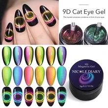 NICOLE DIARY Блестящий Гель-лак Блестящие Блестки долговечный замачиваемый УФ-гель для ногтей Красный Розовый Цвет Гель-лак для ногтей 5 мл