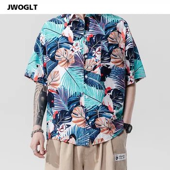 

Colorful Summer Fashion Loose Casual Mens Shirts Printed Short Sleeve Buttom Down Hawaiian Shirt 4XL 5XL