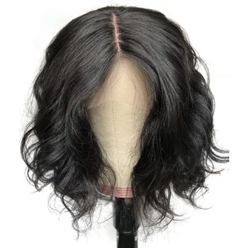 

Short Bob Wig Body Wave 5*5 PU Silk Base Wig Natural Hairline Lace Front Human Hair Wigs with Baby Hair Bleached Knots Small Cap