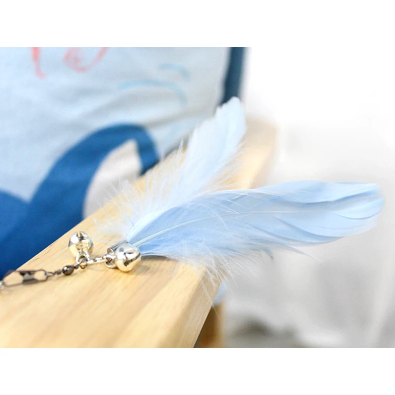 Игрушки для домашних кошек, Игрушка-прорезыватель, палочка, перо, колокольчик, забавная игрушка, выдвижная деревянная ручка, FAS6