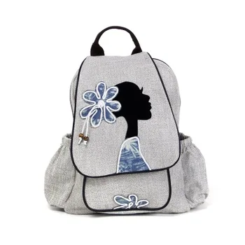 

Hot vintage string appliques women traveller backpacks!New beauty prints lady zipper&Hasp backrack Top Versatile canvas backruck