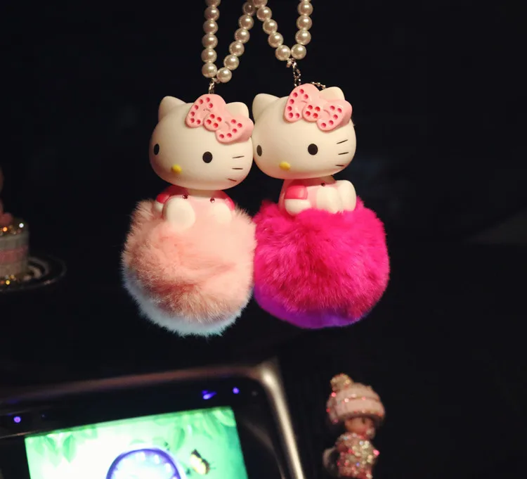 Милый Кот hello kitty брелоки КТ для автостайлинга Interio висячий брелок в виде кукол автомобиль шкентель стиля Висячие зеркало заднего вида