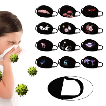 

Cartoon Printing 3D Cotton Mouth Mask Reusable Anti-pollution Anti-fog Breathable Protective Cover Respirator