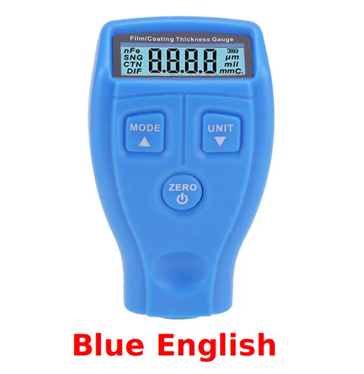 Blue English GM200 толщиномер для нанесения покрытия, измеритель толщины, измеритель толщины лаковой пленки для черных металлов, измеритель толщины краски для автомобиля - Цвет: Blue English