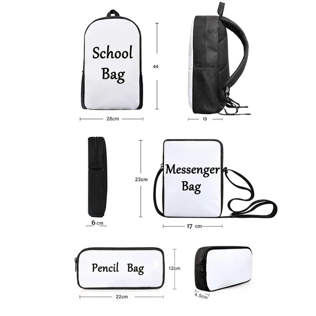 FORUDESIGNS/панк громкоговоритель печать школьные сумки для мальчиков, детская школьная сумка, Детский Школьный рюкзак 3 шт./компл. Детские книжные сумки ручка Mochila - Цвет: C-E-K customize