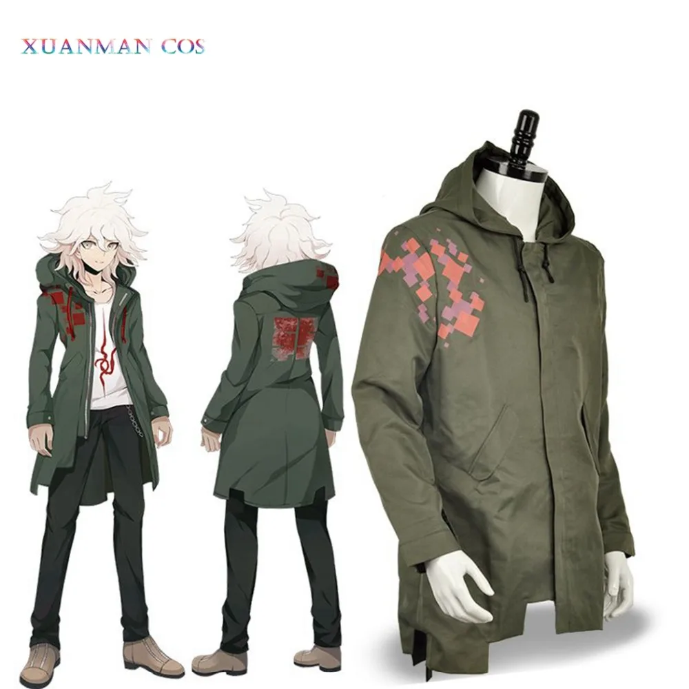 Super Danganronpa 2 Nagito Komaeda Nagito Army Green Color Jacket ONLY Cosplay Costume Clothing Custom with Real Pockets (7)