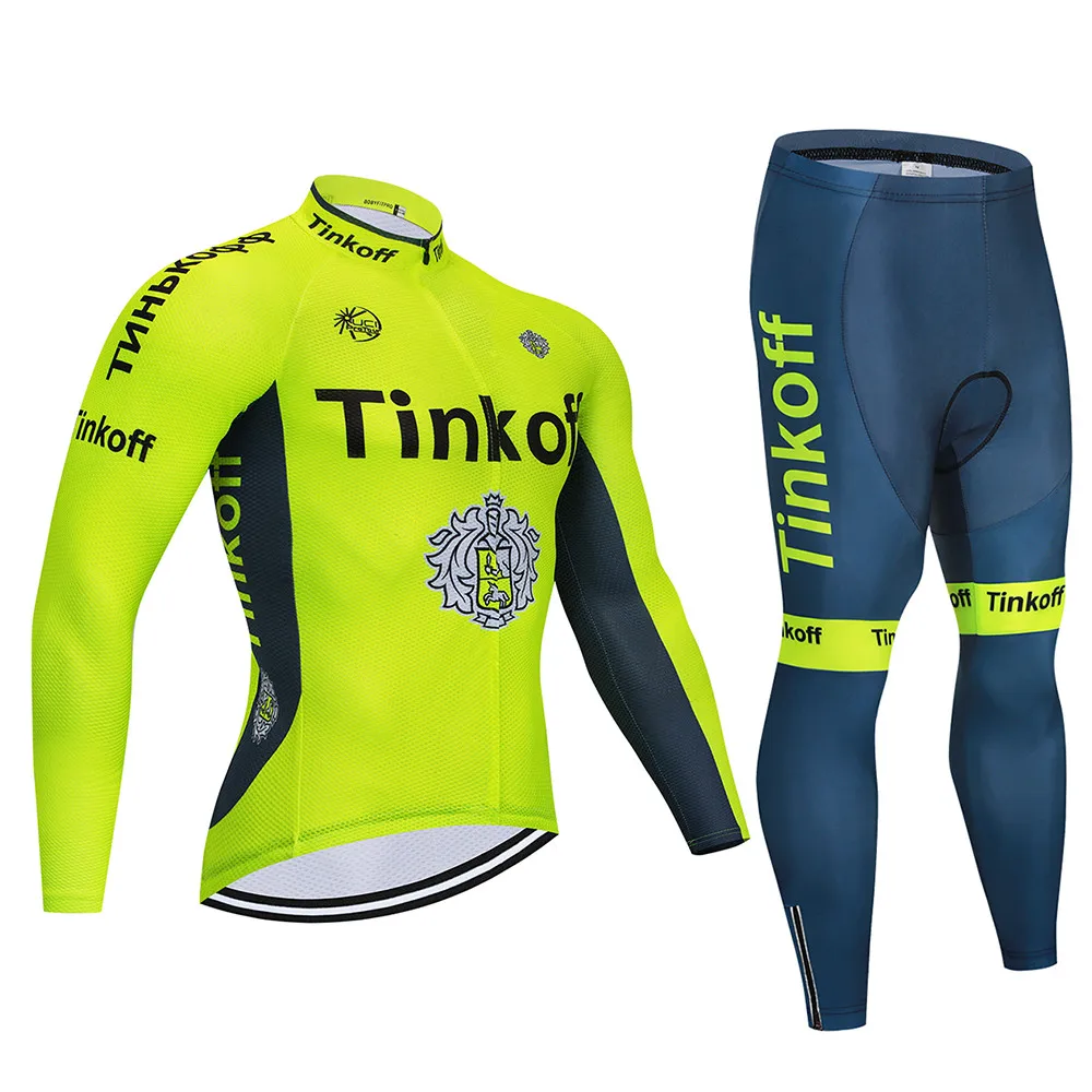 Tinkoffing Pro Велоспорт Джерси комплект с длинным рукавом дышащий MTB велосипед одежда Одежда для велоспорта Ropa Maillot Ciclismo - Цвет: long sleeve