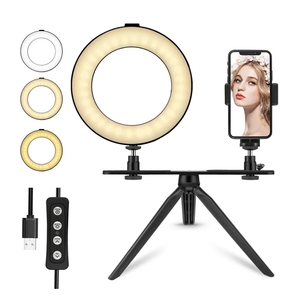 

OEBLD Camera Photo Studio Phone Video LED Beauty Ring Light Photography Dimmable Ring Lamp+Tripod for Selfie/Live Show