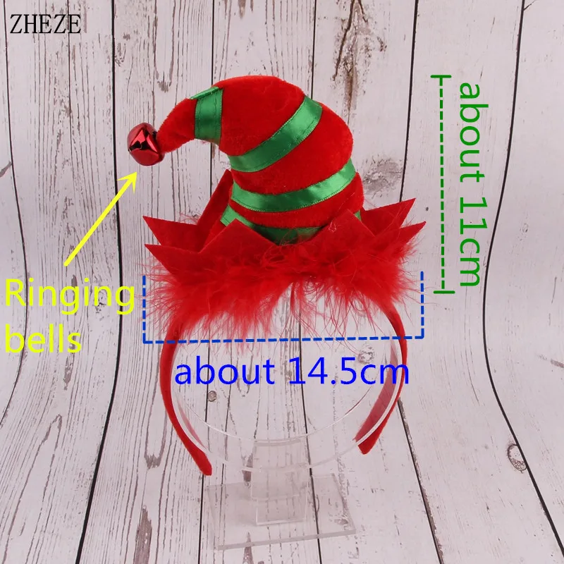 Trendy Christmas Headbands For Children Girls Xmas Tree Party Hats Hair Band Clasp Head Hoop Decoration Accessories Gifts