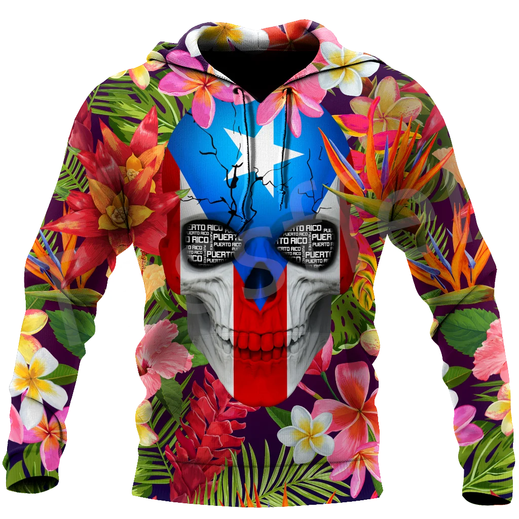 Tessffel Newest Country Flag Puerto Rico Caribbean Sea Camo Tattoo Harajuku Tracksuit 3DPrint Men/Women Funny Casual Hoodies B-1