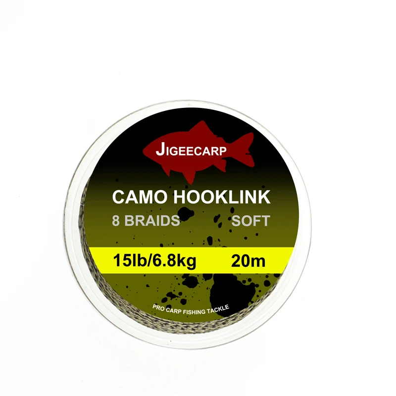 JIGEECARP 1 шт. леска для ловли карпа плетеная Hooklink мягкая снасть 15 25 35LB плетеная камуфляжная леска для ловли карпа