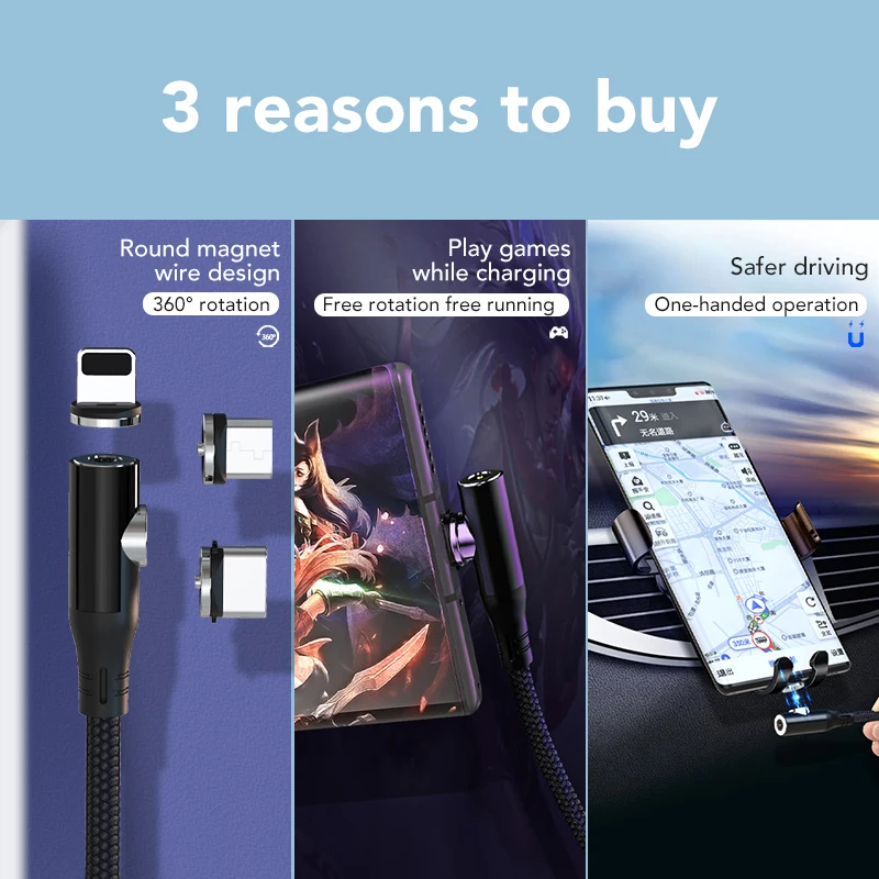 WJOY Магнитный кабель 2 в 1 Micro USB Type C адаптер зарядное устройство Быстрая зарядка