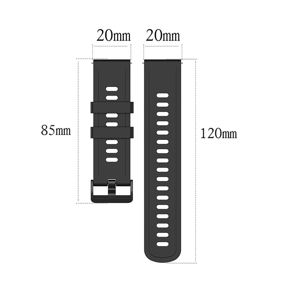 Silicone Replacement Strap - Premium Smartwatch Band, 20mm/22mm, Multiple Color Options