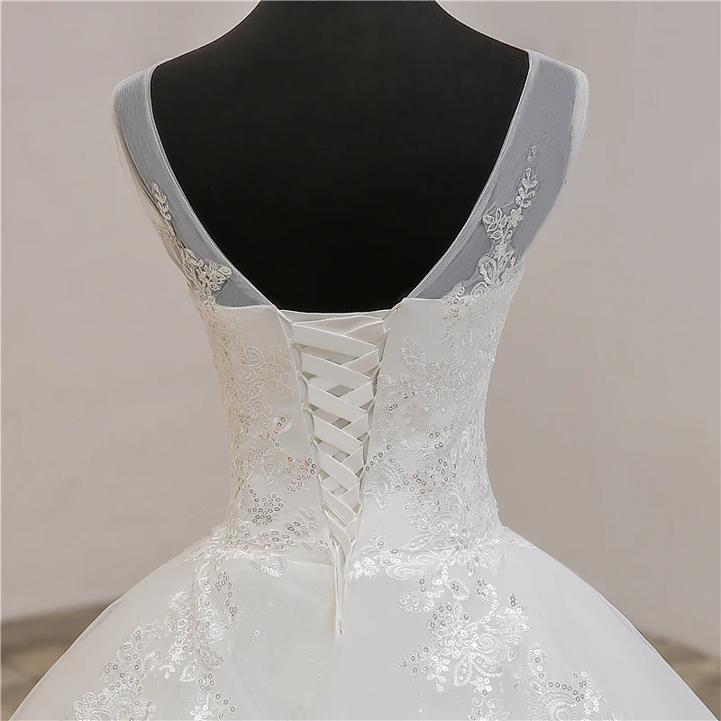 Модные классические простые свадебные платья с v-образным вырезом Vestidos de novia милые кружевные Элегантные платья с аппликацией для девочек Robe De Mariage 8
