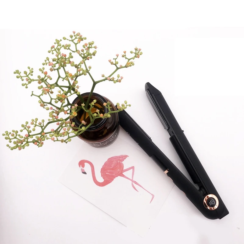 

Mini Universal Voltage Wireless Rechargeabl HAIR Straightener Hair Iron with Lock System Great for Travel Cordless