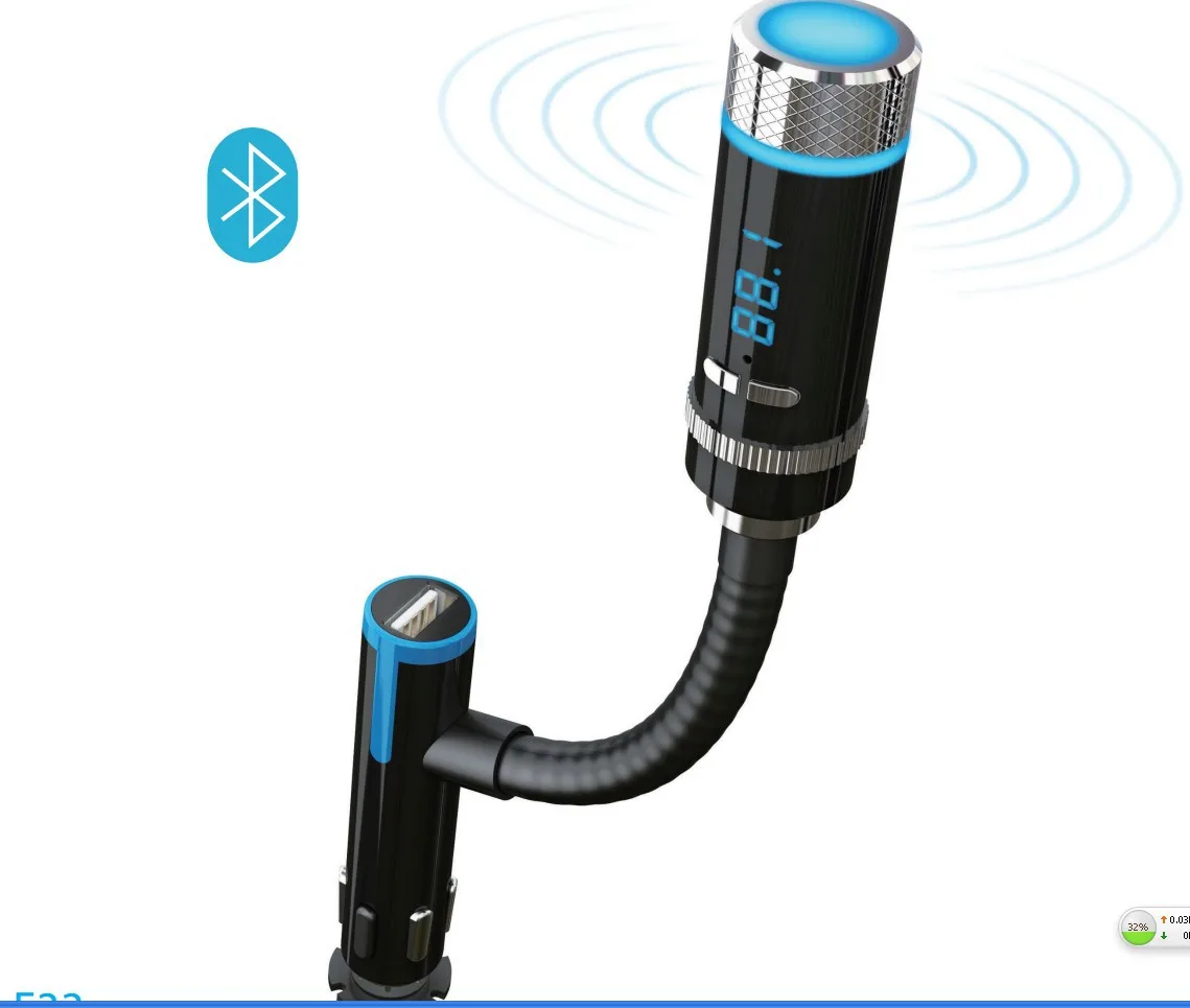 Автомобильный Bluetooth Handsfree на доске, аудио передатчик с USB, универсальный Bluetooth передатчик, светодиодный экран