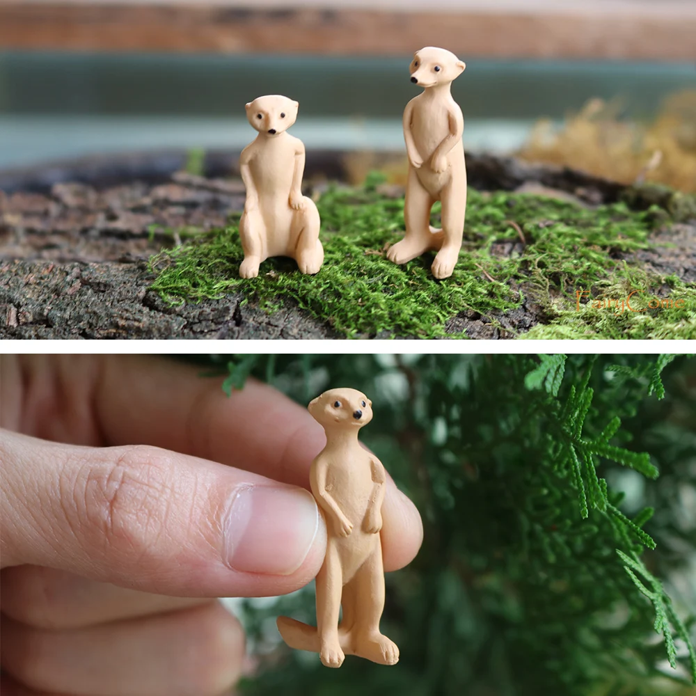 Resin Miniature Animals Fairy Garden Mini Forest Farm Animal Realistic Micro Tiny Animals Figurines Squirrel Chicken Bunny Set