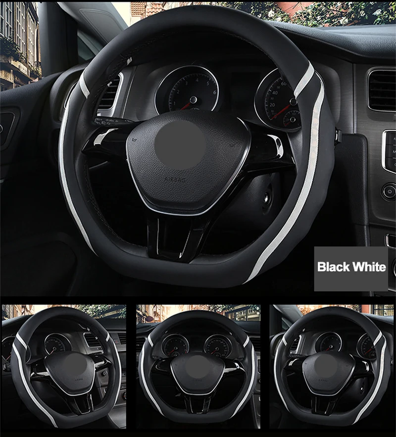 D форма Чехол рулевого колеса автомобиля для Nissan Rogue Sport Hybrid Qashqai для Volkswagen Tiguan VW Passat Jetta для Citroen C3-XR