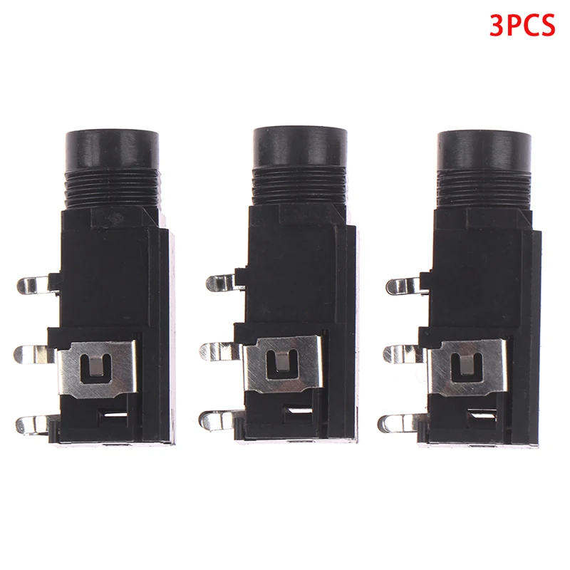 Audio Adapter 6.35mm Jack Stereo Female Socket Connector 4pin 3pcs/lot