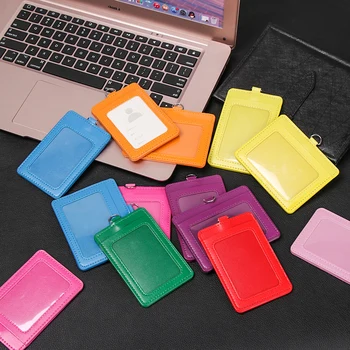 

1 PC PU Leather Bank Credit Card Protective Shell Multi Color Double Card Sleeve ID Badge Case Office & School Supplies