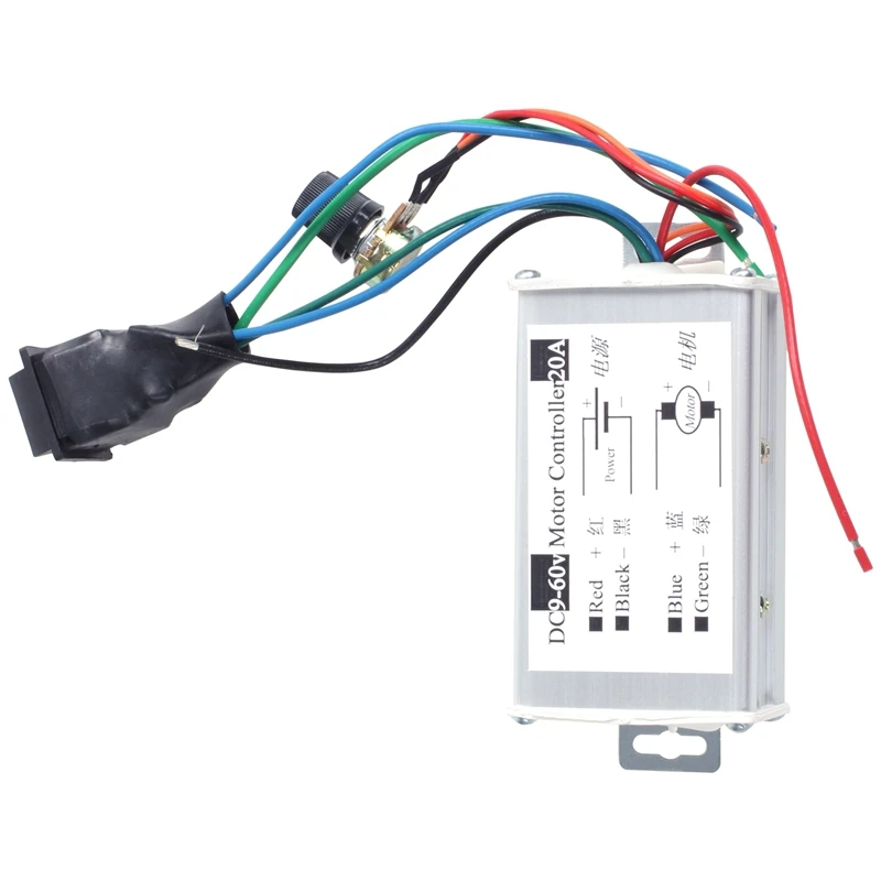 

12V 24V PWM DC Motor Stepless Variable Speed Controller Switch with Metal Shell