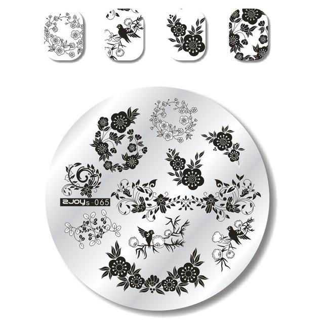 Round Nail Stamping Plates Butterfly/Constellation/Leaf/Bird Stainless Steel Image Stencils Printing Nails Decor 5.5cm Tool