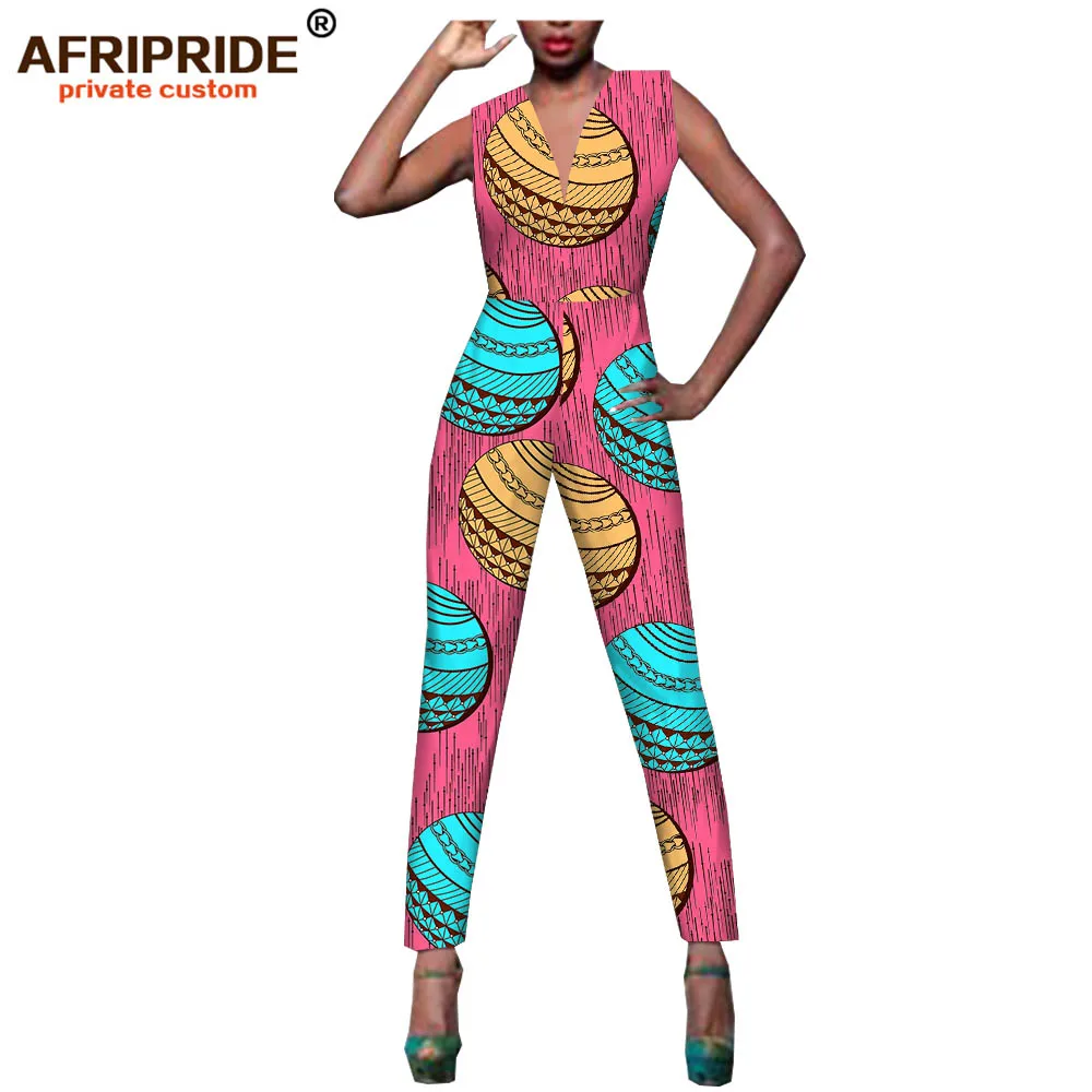 Анкара тканевый комбинезон без рукавов африканская одежда для женщин bazin riche повседневная женская модная одежда с v-образным вырезом a722905 - Цвет: 313x
