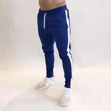 Novo jogging calças dos homens do esporte sweatpants correndo calças de ginásio dos corredores de algodão calças de treino fino ajuste calças de musculação(China)