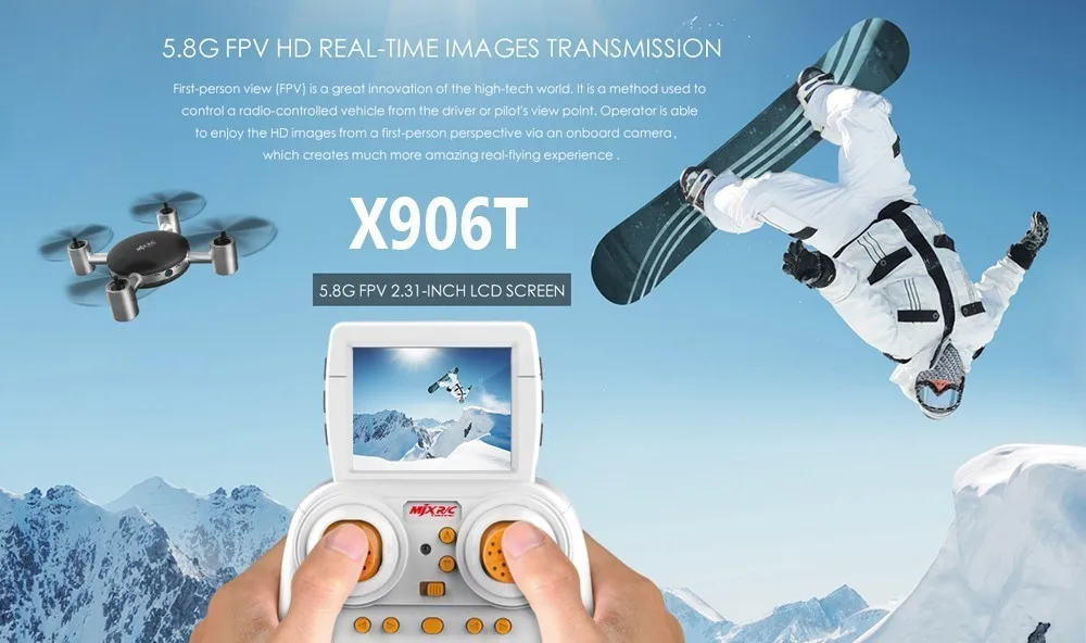 Квадрокоптер мини-Дрон MJX X906T 5,8G FPV 720P CAM 2,4G 4CH 6 Axis Gyro Quadcopter 360 градусов флип RC вертолет Квадрокоптер