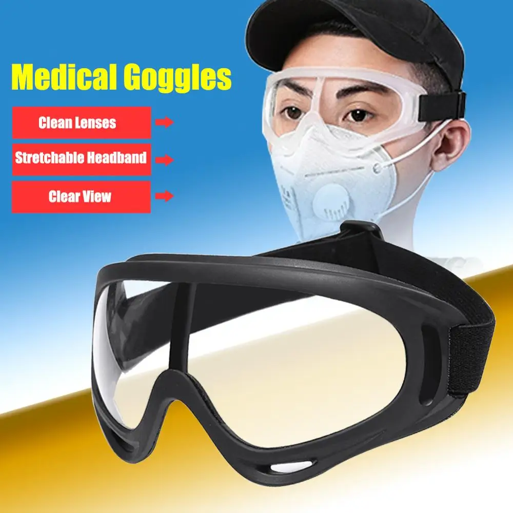 

Protective Safety Goggles Wide-field Disposable Exhaust Anti-fog and Splash-proof Goggles