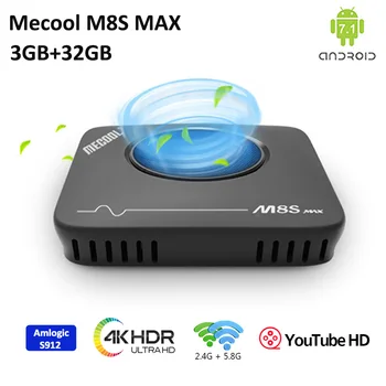 

Mecool M8S Amlogic S912 Android Tv Box 3GB DDR3 32GB 2.4G/5G WiFi Support IEEE 802.11 a/b/g/n/ac Blutooth4.1 LAN 10/100M Tv Box