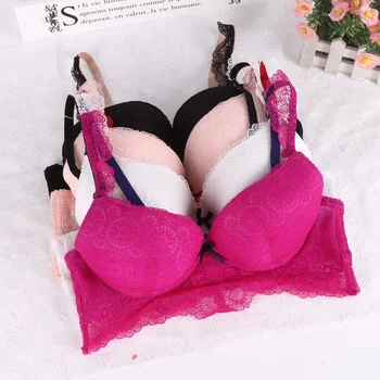

Sexy Girls Intimate Lingerie Briefs Set Lace Bra Set Padded Push Up Bra Panties Women Underwear