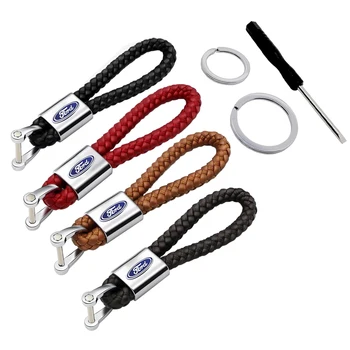 

Car Keychain Keyring Braided Rope Key Chain Pendant for Ford Mondeo Focus 2 3 Fiesta Kuga Fusion Explorer Edge Escape Ranger