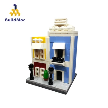 

Buildmoc 8054 Old San Juan Mini Modular View Building Blocks Hamburger Store City Diy Bricks Toys For Children Christmas Gifts