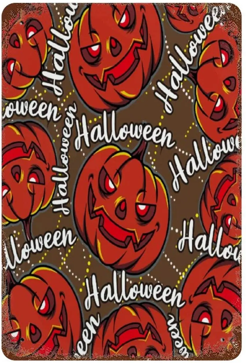 

VinMea Metal Tin Sign,Halloween Aluminum Sign Wall Art Decor Metal Sign,Public Sign,Decoration Sign 18X12 Inches