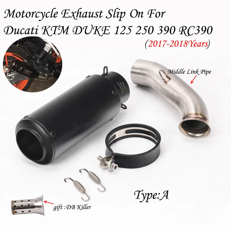 Выхлопной глушитель без шнуровки для Duke 125 250 390 RC390 2017 2019 полная система мотоцикла