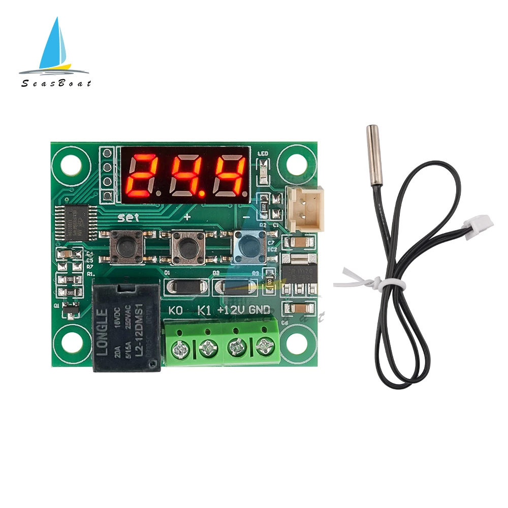 Case 50-110 ° C w1209 12v termostato digital controlador temperatura de tuberías sensor Switch 