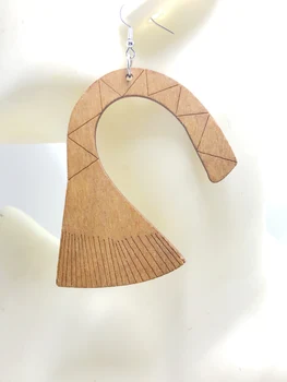 

2020 New curved comb wooden drop earring african vintage trendy black color earrings , 3 color can choose FTY-017