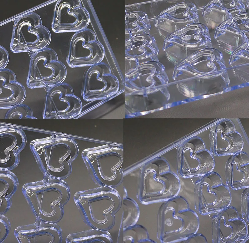 Любовь Форма для шоколада формы сердца шоколада поликарбонатная Форма 3d Поликарбонат Конфеты Желе Плесень инструмент 3D формы шоколада