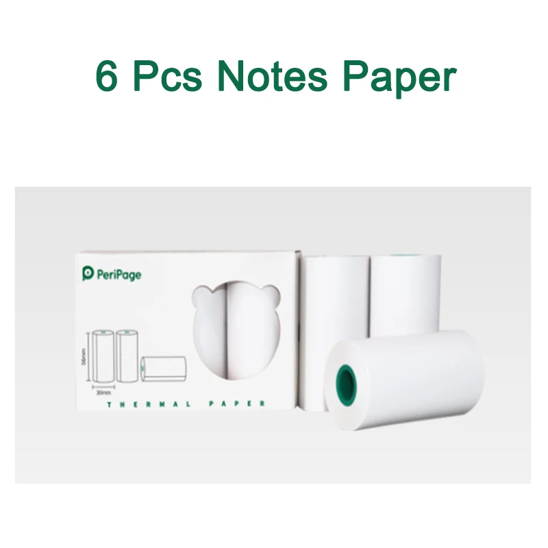 6 Pcs Notes Paper PeriPage официальная термобумага заметки, стикер, этикетка с медведем, белая этикетка, фотобумага BPA бесплатно держать 3-10 лет - Цвет: 6 Pcs Notes Paper