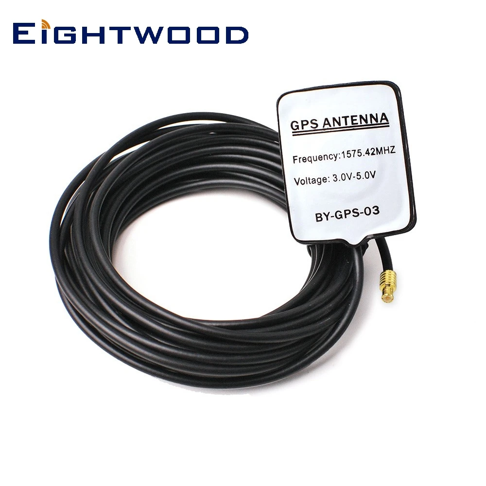 Eightwood Внешняя Автомобильная GPS-антенна с разъемом MCX Male 1575 42 МГц 3 м активная