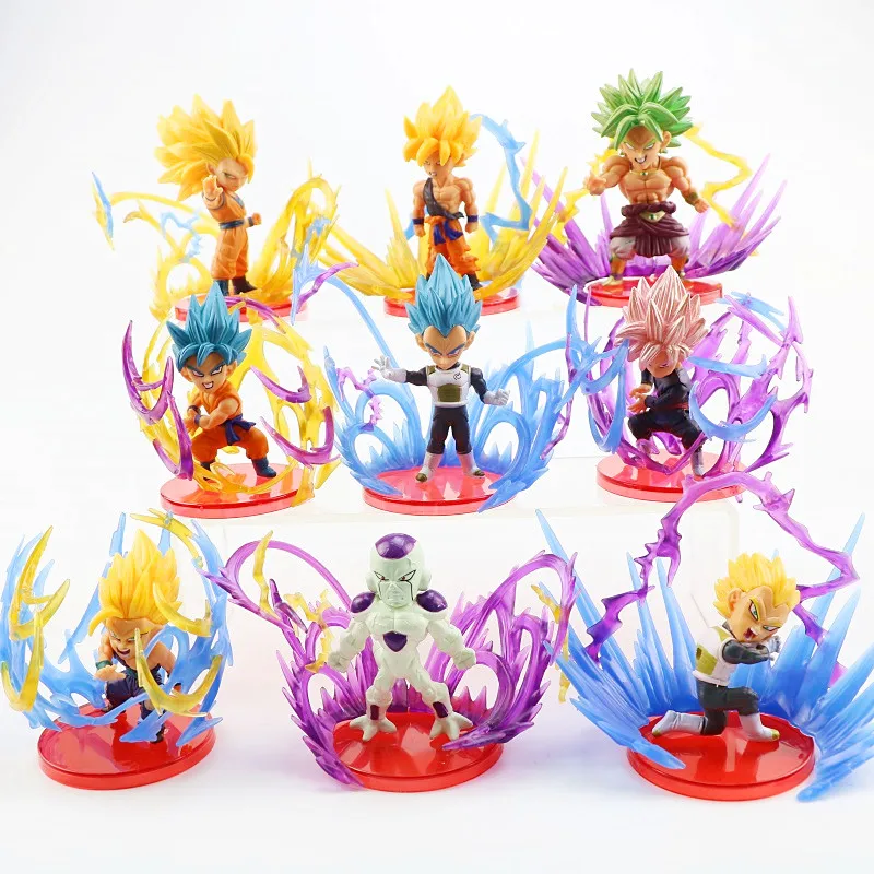 9 шт./компл. Dragon Ball Z фигурки Сон Гоку Гохан Вегета замасу броли Супер Саян фриеза