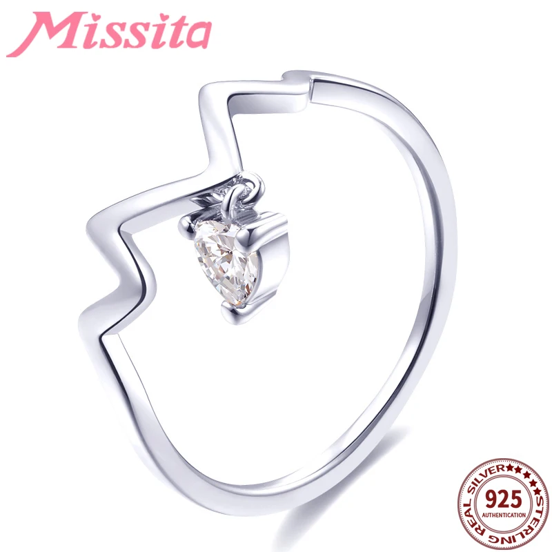 MISSITA 100% 2019 Новое модное ожерелье с кристаллом в форме сердца кольца для женщин