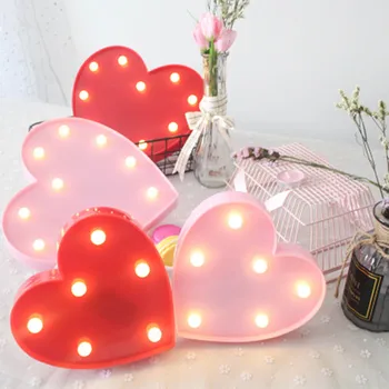 

3D Love Heart Marquee Letter Lamps Indoor Decorative Nights Lamps LED Night Light Wedding Decor Romantic Valentine's Day Gift