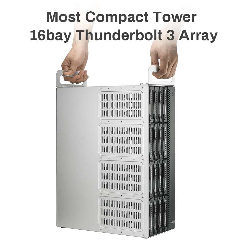 TerraMaster D16 Thunderbolt 3 Most Compact 16-Bay Tower Hardware RAID Enclosure Support RAID 0/1/5/6/10/50  (Diskless) images - 6