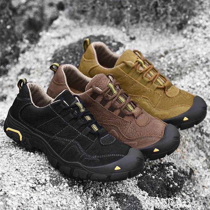 Golden Sapling Men Casual Shoes Fashion Genuine Leather Vintage Flats Soft Rubber Comfortable Retro Leisure Trekking Mens Shoes