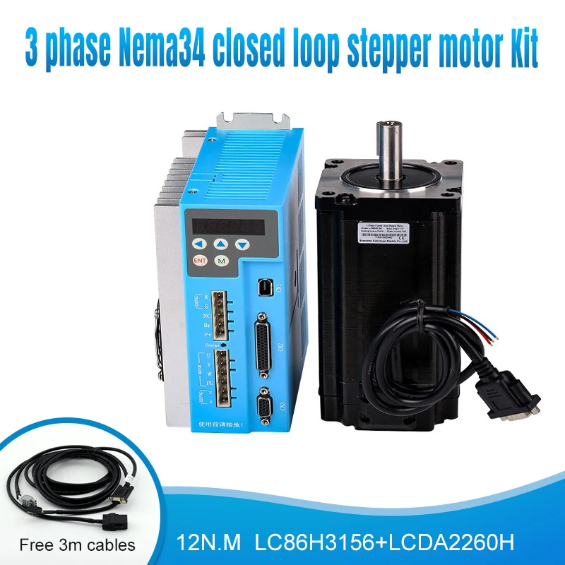 3 фазы Nema34 220V 150V ~ 230VAC 12N.M 86 мм 1000 об/мин Servo Шаг двигатель замкнутого контура