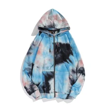 

Tie-dye Hooded Sweatshirt New Autumn Men Women Cardigan Hoodies Men Plus Size Casual Hoodies Trendy Streetwear zip up hoodie men